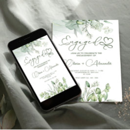 Eukalyptus Green Verlobung Card, Einmalige Hochzei Einladung