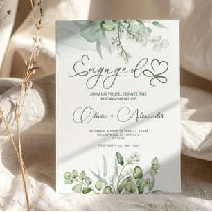 Eukalyptus Green Verlobung Card, Einmalige Hochzei Einladung