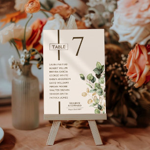 Eukalyptus Green Wedding Table Chart Cards