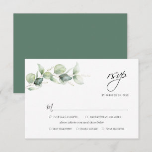 Eukalyptus Greenerage Foliage Minimalistisch Weddi RSVP Karte
