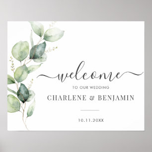 Eukalyptus Greenerage Foliage Wedding Welcome Sign Poster