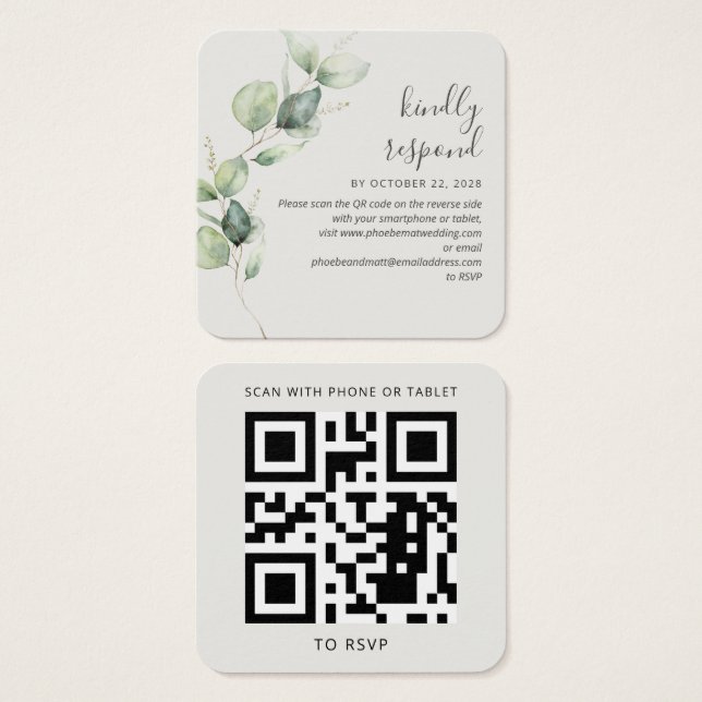 Eukalyptus Greenerding Website für Hochzeiten QR C (Vorne & Hinten)