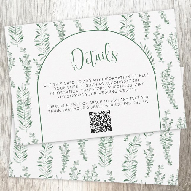 Eukalyptus Greenerding Wedding Details QR Code Kar RSVP Karte (Von Creator hochgeladen)