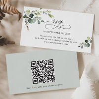 Eukalyptus Greenerding Wedding QR Code RSVP Karten