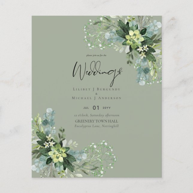 Eukalyptus Greenerenerage Foliage Wedding Flyer (Vorne)