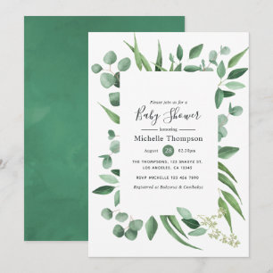 Eukalyptus Greenerenery Baby Shower Einladung