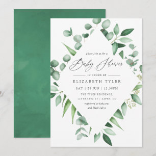Eukalyptus Greenerenery Baby Shower Einladung