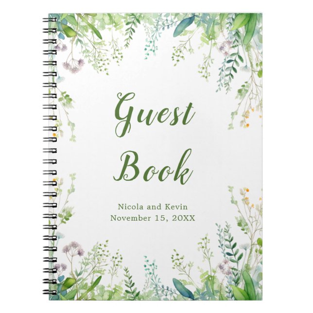 Eukalyptus Greenerenery Blätter Wedding Guest Book Notizblock (Vorderseite)
