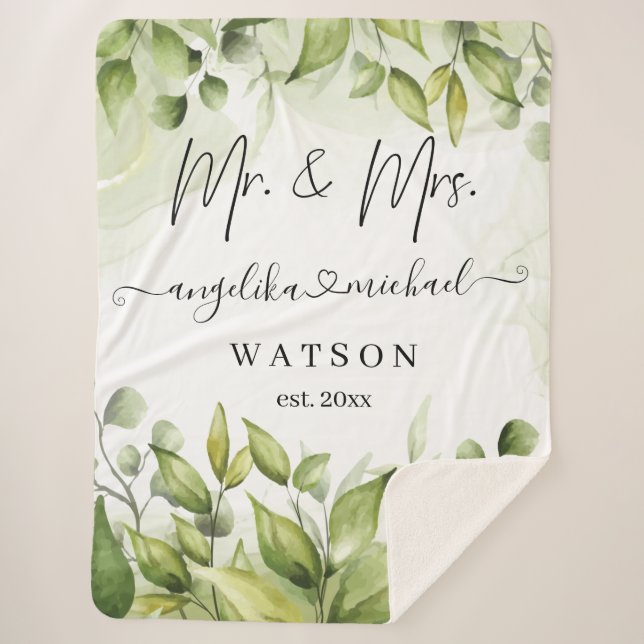 Eukalyptus Greenerenery Blush Modernes Trendy Scri Sherpadecke (Vorderseite)