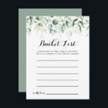 Eukalyptus Greenerenery Bucket List Cards Postkarte<br><div class="desc">Die Eimerkarten der Eukalyptus-Eimerkarte im Wasser sind ideal für einen rustikalen Hochzeitsempfang oder ein Brautparty. Dieses künstlerische Design ist mit handgezeichnet,  Aquarell eucalyptus grünen Blätter,  inspirierend natürliche Schönheit. Das Schild der Schaufelliste wird separat verkauft.</div>