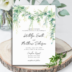 Eukalyptus Greenerenery Script Modern Garden Weddi Einladung