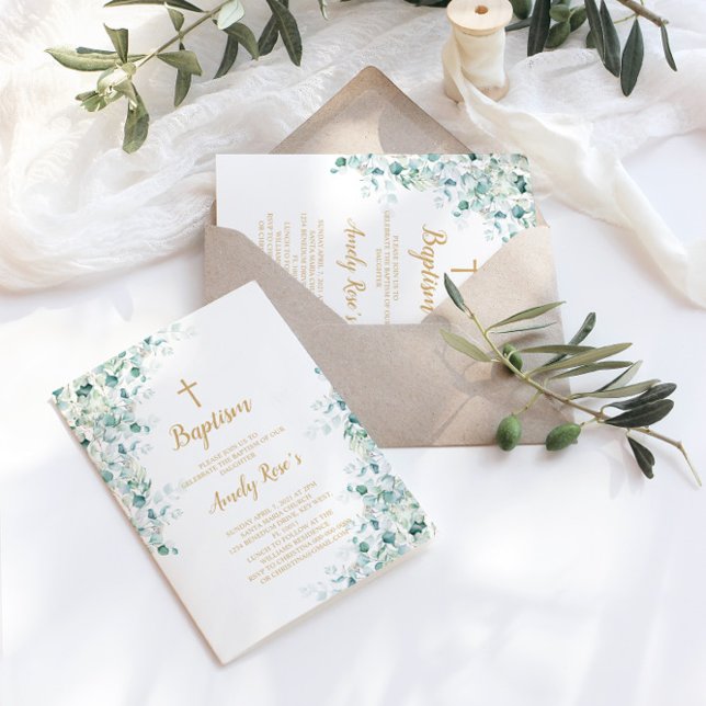 Eukalyptus Greenerity Blätter Taufe Einladung (Von Creator hochgeladen)