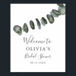 Eukalyptus Greenerity Brautparty Begrüßungszeichen Poster<br><div class="desc">Modernes Brautparty Begrüßungszeichen mit Aquarellbild von Eukalyptus. Ideal für Ihr Party im Sommer.</div>