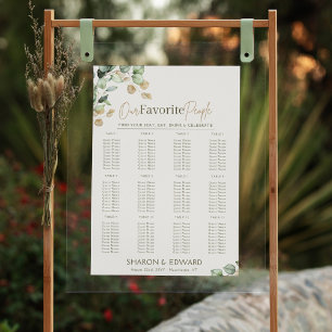 Eukalyptus Greenerity & Gold Hochzeitskarte Poster