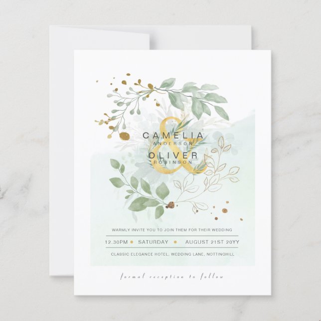 Eukalyptus Greenerity Gold Wedding QR CODE IN (Vorderseite)