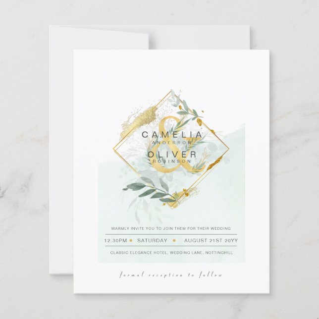 Eukalyptus Greenerity Gold Wedding QR CODE IN (Vorderseite)
