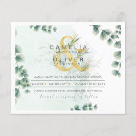 Eukalyptus Greenerity Gold Wedding QR CODE IN Flyer