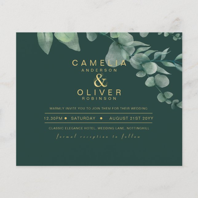Eukalyptus Greenerity Gold Wedding QR CODE IN Flyer (Vorne)