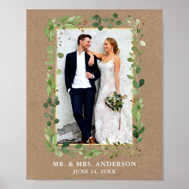 Eukalyptus Greenerity Kraft Gold Foto Poster (Vorne)