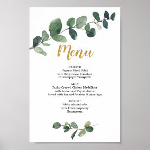 Eukalyptus Greenerity Menu oder Bar Menu Sign Poster