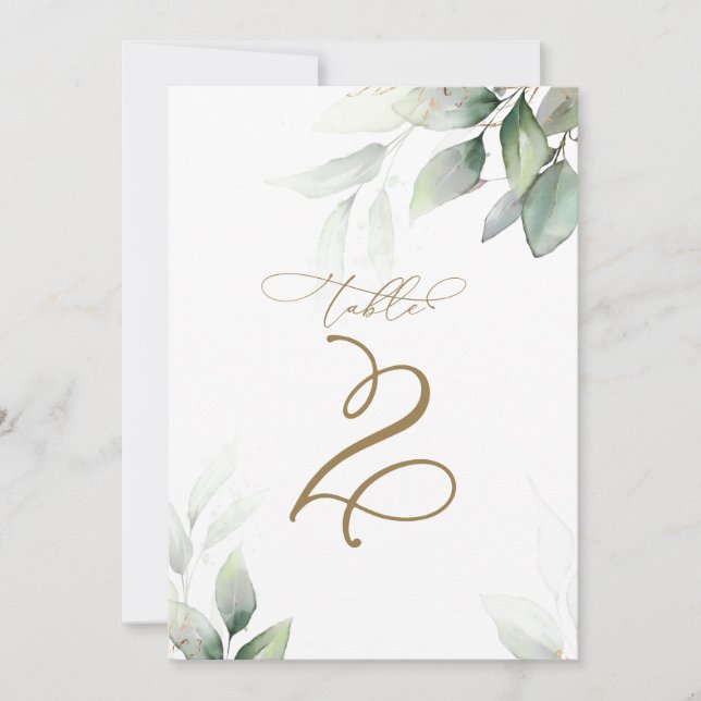 Eukalyptus Greenerity Table 2 Wedding Tischnummer (Vorderseite)