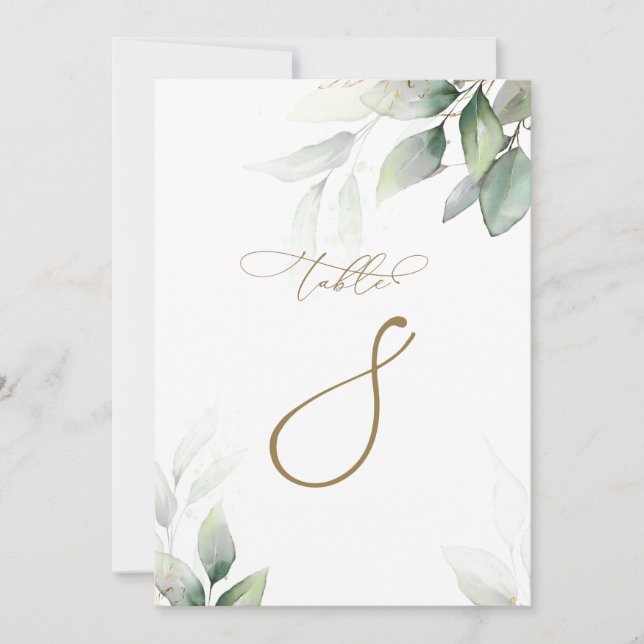Eukalyptus Greenerity Table 8 Wedding Tischnummer (Vorderseite)