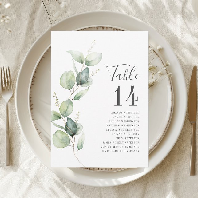 Eukalyptus Greenerity Tischnummer Hochzeit (Eucalyptus Greenery Table Number Wedding Seating)