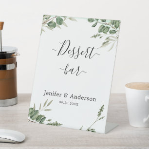 Eukalyptus Greenerity Wedding Dessert Bar Sign Sockelschild