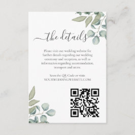 Eukalyptus Greenerity Wedding Details Card Begleitkarte