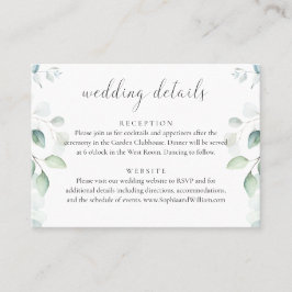 Eukalyptus Greenerity Wedding Details Card Visitenkarte