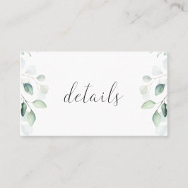 Eukalyptus Greenerity Wedding Details Card Visitenkarte