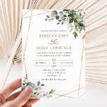 Eukalyptus Greenerity Wedding Einladung<br><div class="desc">Diese elegante Kollektion bietet gemischte Aquarellfarben-Blätter,  gepaart mit einem klassischen Serif & feinen Sans-Schriftart in Schwarz,  mit einem Monogramm auf der Rückseite. Matching-Elemente verfügbar.</div>