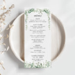 Eukalyptus Greenerity Wedding Flat Menu Menükarte<br><div class="desc">Dieses Frühjahr eucalyptus grüne Hochzeitsmenü ist perfekt für eine moderne Hochzeitsfeier. Das Design ist mit handgemalten Eukalyptusblättern in Aquarelltönen gestaltet und inspiriere natürliche Schönheit.</div>