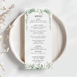 Eukalyptus Greenerity Wedding Flat Menu Menükarte