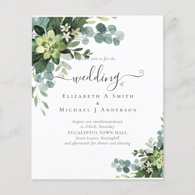 Eukalyptus Greenerity Wedding Flyer (Vorne)