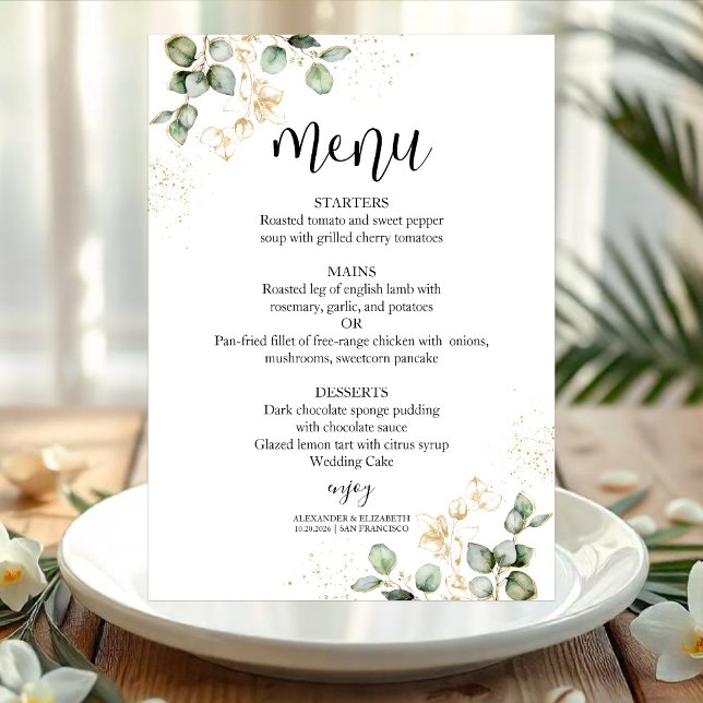 Eukalyptus Greenerity Wedding Menu Card Einladung (Von Creator hochgeladen)
