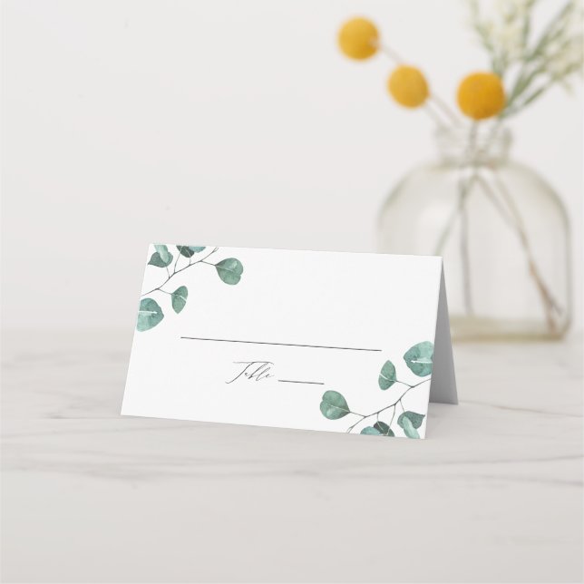 Eukalyptus Greenerity Wedding Platzkarte (Vorderseite)