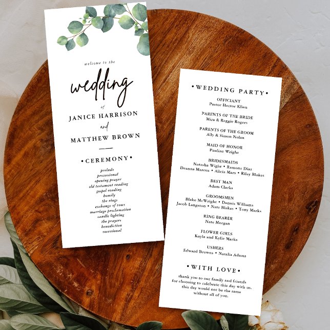 Eukalyptus Greenerity Wedding Program (Von Creator hochgeladen)