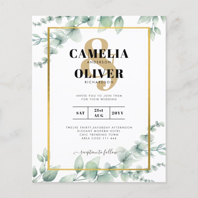 Eukalyptus Greenerity Wedding QR CODE Modernes Bud Flyer (Vorne)