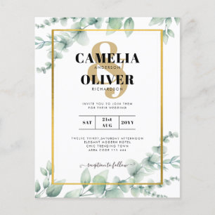 Eukalyptus Greenerity Wedding QR CODE Modernes Bud Flyer
