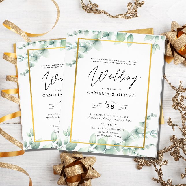 Eukalyptus Greenerity Wedding QR CODE Modernes Bud Flyer (Von Creator hochgeladen)