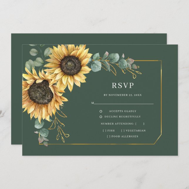 Eukalyptus Greenerity Wedding RSVP Card (Vorne/Hinten)