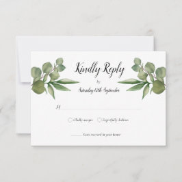 Eukalyptus Greenerity Wedding RSVP Karte