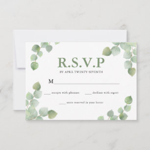 Eukalyptus Greenerity Wedding RSVP Karte