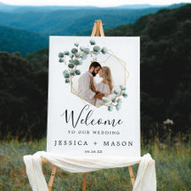 Eukalyptus Greenerity Wedding Welcome Sign mit Fot