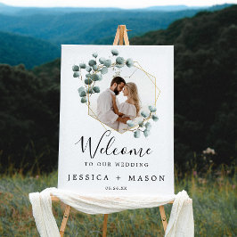 Eukalyptus Greenerity Wedding Welcome Sign mit Fot Poster