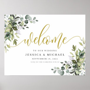 Eukalyptus Greenerity Wedding Welcome Sign Poster