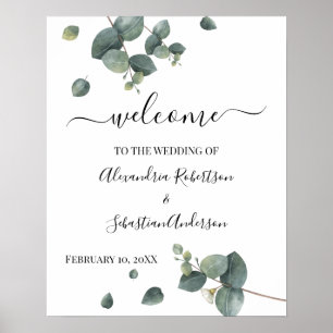 Eukalyptus Greenerity Wedding Welcome Sign Poster
