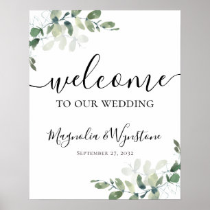 Eukalyptus Greenerity Wedding Welcome Sign Poster