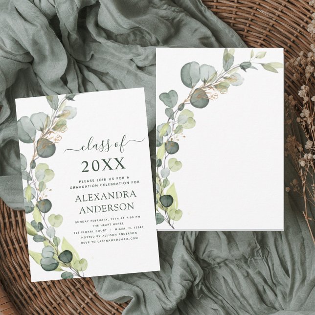 Eukalyptus Greenery Abschluss Class of 2023 Einladung (Von Creator hochgeladen)
